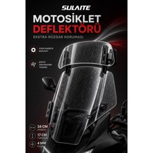 Sulaite Motosiklet Ön Cam Motosiklet Deflektör Dikiz Aynalı Universal Motosiklet Siperlik Şeffaf