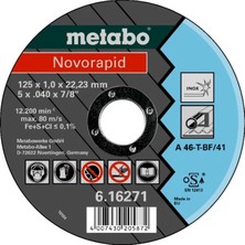 Metabo 616271000 Novorapid 125X1,0X22,23 Inox Kesme Diski 25 Adet