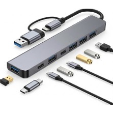 Daytona FC99 7in1 Type C ve USB Çevirici Adaptör / Usb3.0 & Usb-C'den USB 3.0 & USB 2.0'a Çoğaltıcı Hub