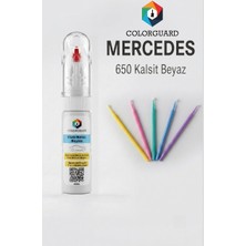 COLORGUARD Mercedes-Benz 650 Kalsit Beyaz Rötuş Boyası ve 5'li Rötuş Çubuğu Hassas Uygulama Seti