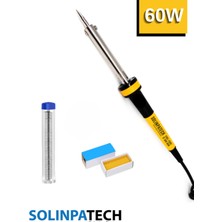Solinpatech 60W Profesyonel Yüksek Sıcaklığa Dayanıklı Resistörlü Kalem Havya Lehim Teli Pasta Lehim Makinesi