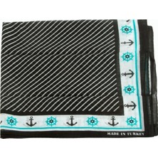 Zero Land Spt-Gld Çapa Dümen Desenli Bandana 50X50 Siyah
