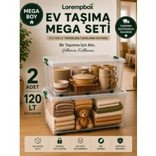 Loremp 120 Lt Mega Boy Saklama Kutusu Kilitli Tekerlekli 2 Adet Depolama