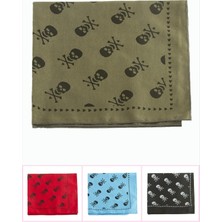 Zero Land Spt-Gld Kuru Kafa Desenli Keten Bandana 50X50 Ebruli