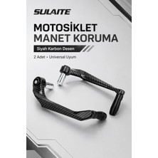 Sulaite Universal Motosiklet Manet Koruma Seti Siyah Karbon Desen 2 Adet