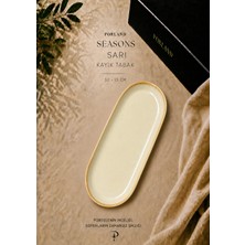 Porland Seasons Oval Kayık Tabak 30X15 cm Porselen Sunum Meze Tabağı