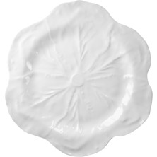 Baci Milano Botanica Çiçek Desenli Melamin Beyaz Pasta Tabağı 23 cm