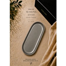Porland Seasons Oval Kayık Tabak 30X15 cm Porselen Sunum Meze Tabağı