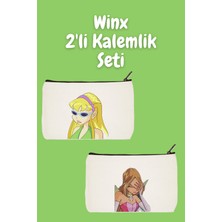 Designedfy Winx 2'li Makyaj Çantası Avantaj Seti, Kalemlik, Cüzdan, Bez Çanta