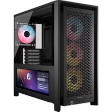 Corsair Corsaır Frame 4000D LCD Rs 1000W 80+ Gold Argb Tempered Glass USB 3.2 Siyah E-Atx Mid Tower Kasa