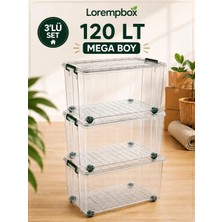 Loremp 120 Litre 3 Adet Saklama Kutusu Depolama Düzenleme