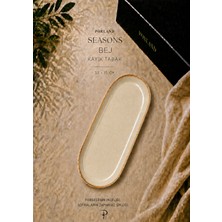 Porland Seasons Oval Kayık Tabak 30X15 cm Porselen Sunum Meze Tabağı