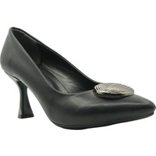 S&s Shoes Stiletto Kadın 7 cm Topuklu Siyah Ayakkabı