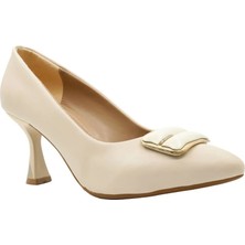 S&s Shoes Stiletto Kadın 7 cm Topuklu Ten Ayakkabı
