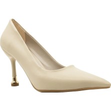 Rella Stiletto Kadın 9 cm Topuklu Ten Ayakkabı