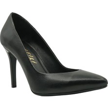 Afilli Stiletto Kadın 9 cm Topuklu Siyah Ayakkabı
