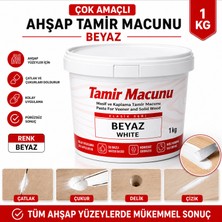 Ahşap Parke Tamir Dolgu Çizik Giderici Masif Kaplama Beyaz Renk 1 kg Boşluk Doldurucu Onarım Macunu