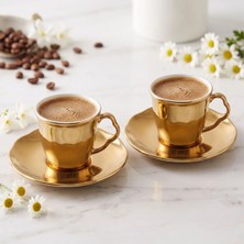Aryıldız Stellar Gold 4 Parça 2 Kişilik Türk Kahve Fincan Takımı 90 ml