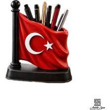 Antik-San Türk Bayrağı Kalemlik 12,5 cm Kişileştirilebilir
