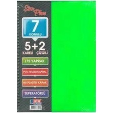 Simplus A4 5+2 175 Yaprak Plastik Kapak Spiral Ayraçlı Defter ( Kapak Rengi Stoktan Rastgele ! )