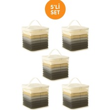Hig Home 5\'li Set Mor Şeffaf Kapaklı Hurç – 28X32X15 cm Orta Boy Dolap Içi Kıyafet ve Havlu Düzenleyici