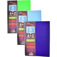 Simplus A4 4+2  150 Yaprak Plastik Kapak Spiral Ayraçlı Defter ( Kapak Rengi Stoktan Rastgele ! )