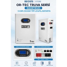 Or-Tec Truva Serisi 02ORTRV51 5 Kwh 51.2 V 100 Ah Duvar Tipi Lifepo4 Batarya
