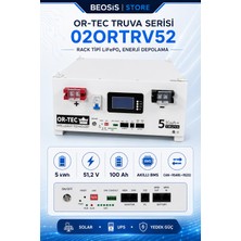 Or-Tec Truva Serisi 02ORTRV52 5 Kwh 51.2 V 100 Ah Rack (Kaset) Tipi Lifepo4 Batarya
