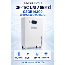 Or-Tec Unıv Serisi 02OR14300 14.3 Kwh 51.2 V 280 Ah Lifepo4 Batarya