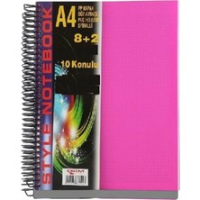 Simplus A4 8+2 250 Yaprak Plastik Kapak Spiral Ayraçlı Defter ( Kapak Rengi Stoktan Rastgele ! )