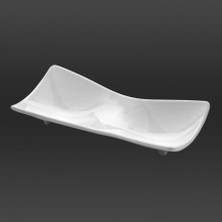 Kütahya Porselen Tavola (A) 14 cm , 2 Bölmeli Kayık Tabak Dekorsu