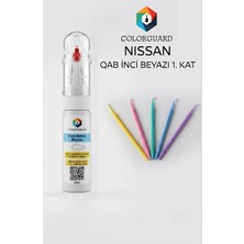 COLORGUARD Nissan QAB İnci Beyazı 1. Kat Rötuş Boyası ve 5'li Rötuş Çubuğu Hassas Uygulama Seti