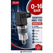 Danfoss 060G6102 Mbs 1700 0-16 Bar Basınç Transmitteri