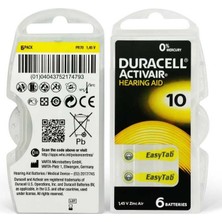 Duracell 10 Numara Düğme Kulaklık Pili İşitme Cihazı İçin 6'lı Paket