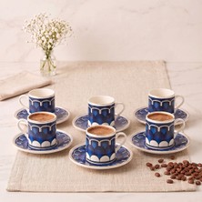 Aryıldız Wave Blue 6 Kişilik Türk Kahve Fincan Takımı 90 ml