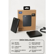 Wb 750GB Harici Harddisk | Taşınabilir Depolama | Kusursuz Kozmetik | USB Bağlantı