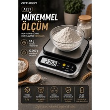 Vothoon Dijital Mutfak ve Kahve Tartısı Hassas Gram Terazisi Paslanmaz Çelik LCD Ekran Çoklu Ölçüm G/oz 10 kg Kapasite