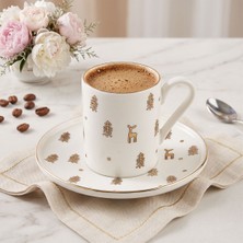 Aryıldız New Year Deer 2 Parça Tek Kişilik Kahve Fincan Takımı 90 ml