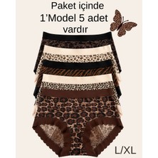 Unreal Un Real 5’li Kadın Yüksek Bel Saten Dokulu  Dantelli Külot Seti
