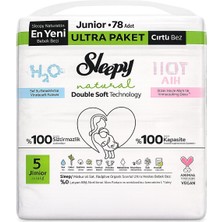 Sleepy Natural Junior 5 Numara Bebek Bezi 78 Adet Ultra Paket Cırtlı Bez