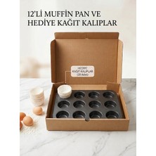 Water Planet Metal Muffin Yapışmaz Kek Kalıbı (Kağıt Kek Kalıbı Hediyeli)