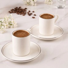 Aryıldız Hazel Platin 4 Parça 2 Kişilik Türk Kahve Fincan Takımı 90 ml