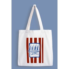 Designedfy Sardines Baskılı Bez Çanta, Tote Bag