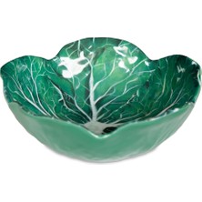 Baci Milano Botanica Çiçek Desenli Melamin Yeşil Çukur Tabak 18 cm