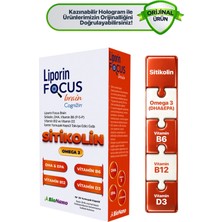 Liporin Focus Brain Sitikolin-Omega 3-DHA-EPA-B12-D3-B6 İçeren Takviye Edici Gıda 30 Kapsül