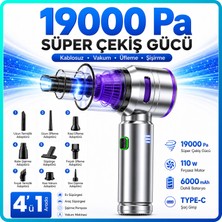 Telvesse Kablosuz Şarjlı Araç Içi Süpürge 110 W Güçlü Vakum & Üfleme Şişirme Cihazı El Süpürgesi HL121
