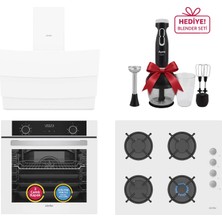 Simfer 0+9 Fonksiyon Airfry Beyaz 3'lü Ankastre Set (8216 Fırın + 3507 Ocak + 8707 Davlumbaz)
