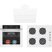 Simfer 0+9 Fonksiyon Airfry Beyaz 3'lü Ankastre Set (8216 Fırın + 3507 Ocak + 8707 Davlumbaz) A Enerji Sınıfı Modern Mutfak Uyumlu