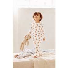 Öz Pamuk Çocuk Desenli Pijama Takımı – Uzun Kollu Yumuşak Rahat Alt-Üst Pijama Takımı