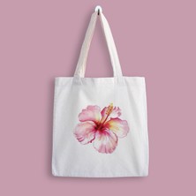 Designedfy Hibiscus Baskılı Su Geçirmez Bez Çanta Kadınlar İçin Şık Tasarım ve Ergonomik Kullanım